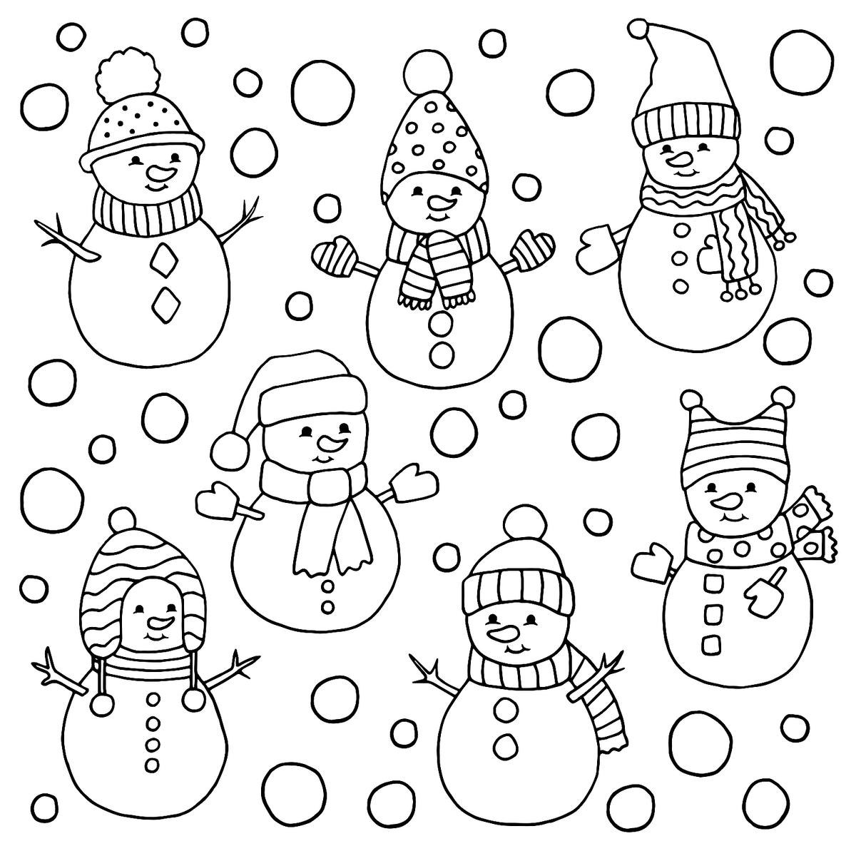 Snowman coloring pages printable coloring pages of snowmen for kids printables mom