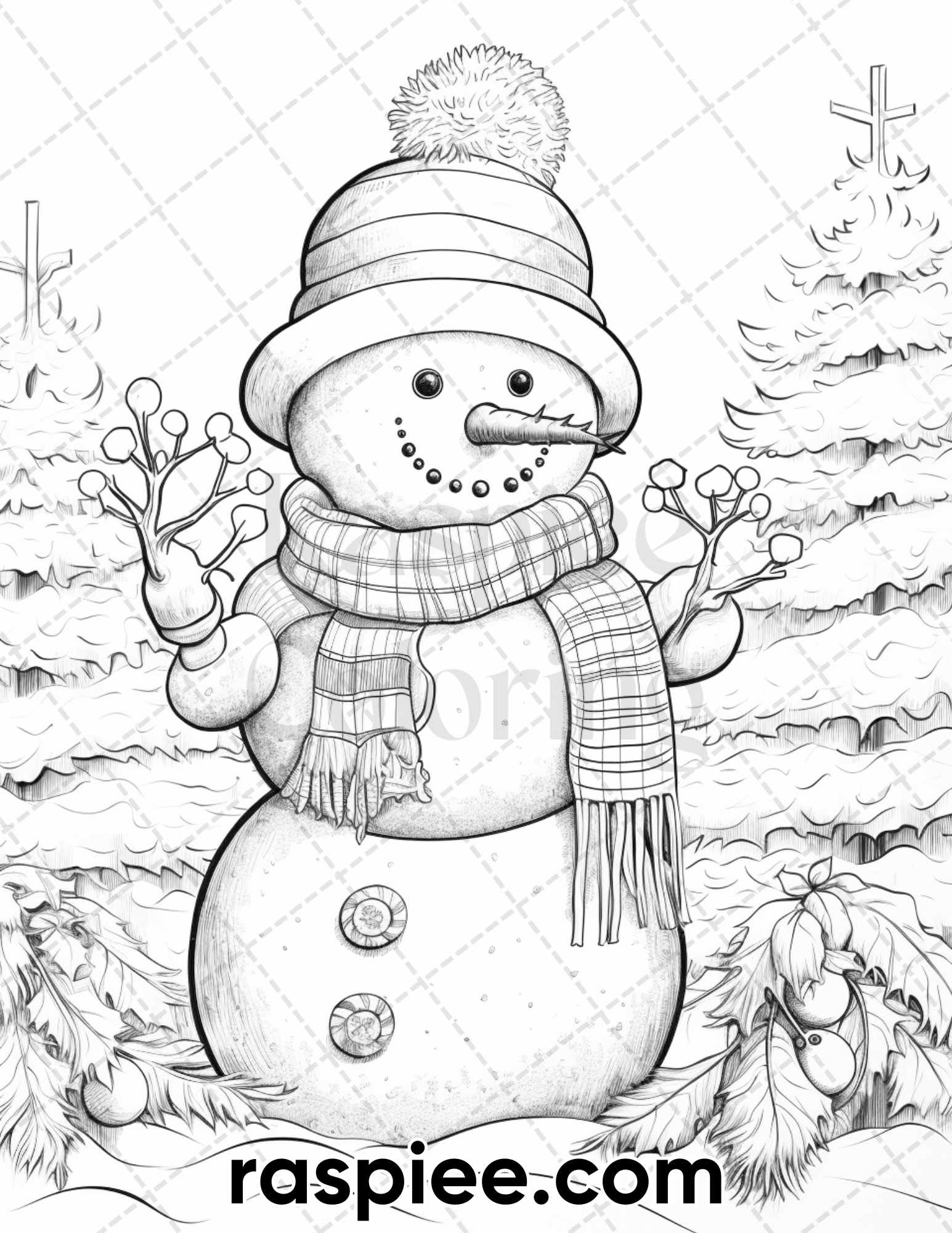 Chistmas snowman grayscale coloring pages for adults printable pdf â coloring