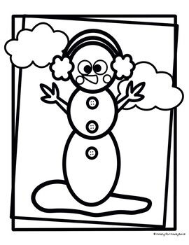 Snowman coloring pages booklet winter activity for cold weather inside recess