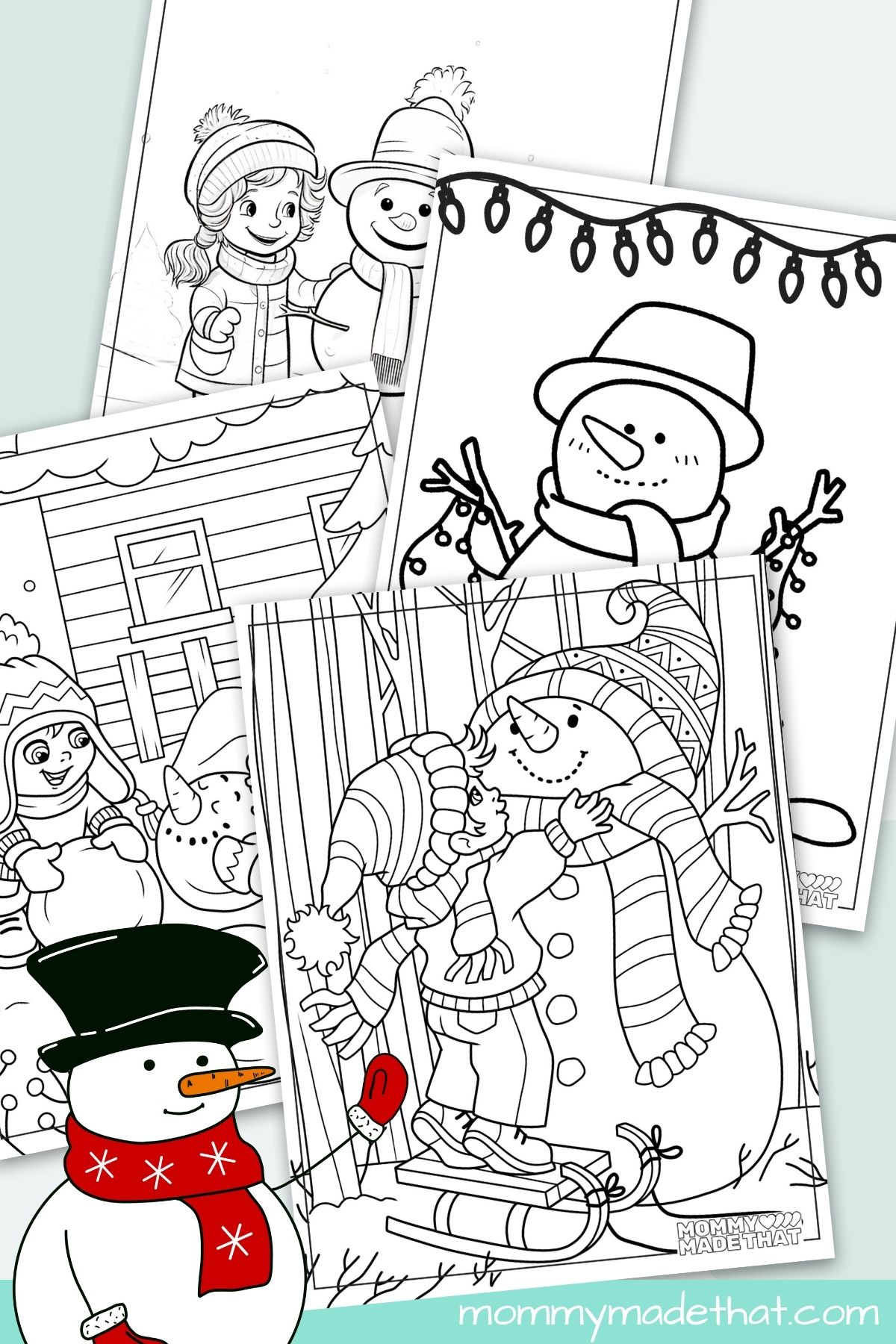 Snowman coloring pages lots of cute free printables