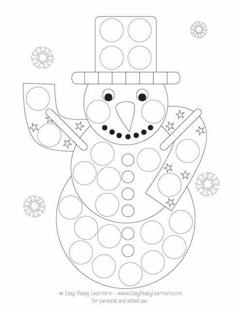 Free winter do a dot printables