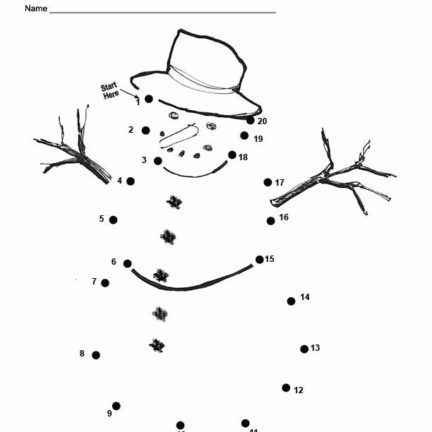 Easy connect the dots printables an easy free printable snowman dot to dot for christmas christmas worksheets wristband template super coloring pages