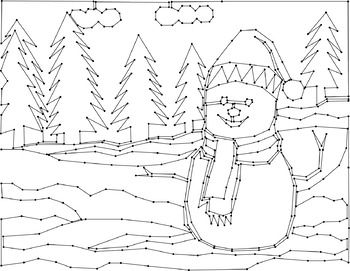 Dot to dot snowman for adults over connect the dots tpt