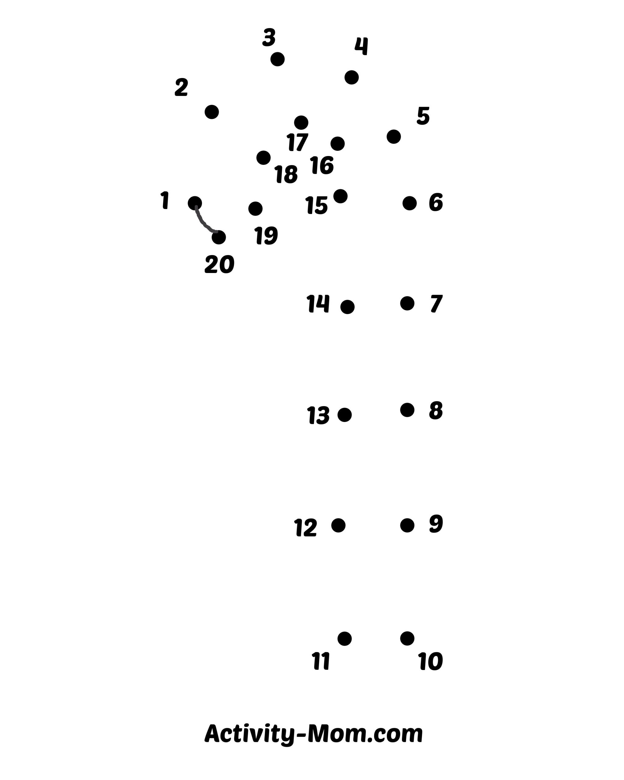 Dot to dot worksheets numbers to free printable