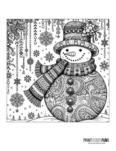 Cool snowman coloring pages plus snowman word search mazes to chill out with at