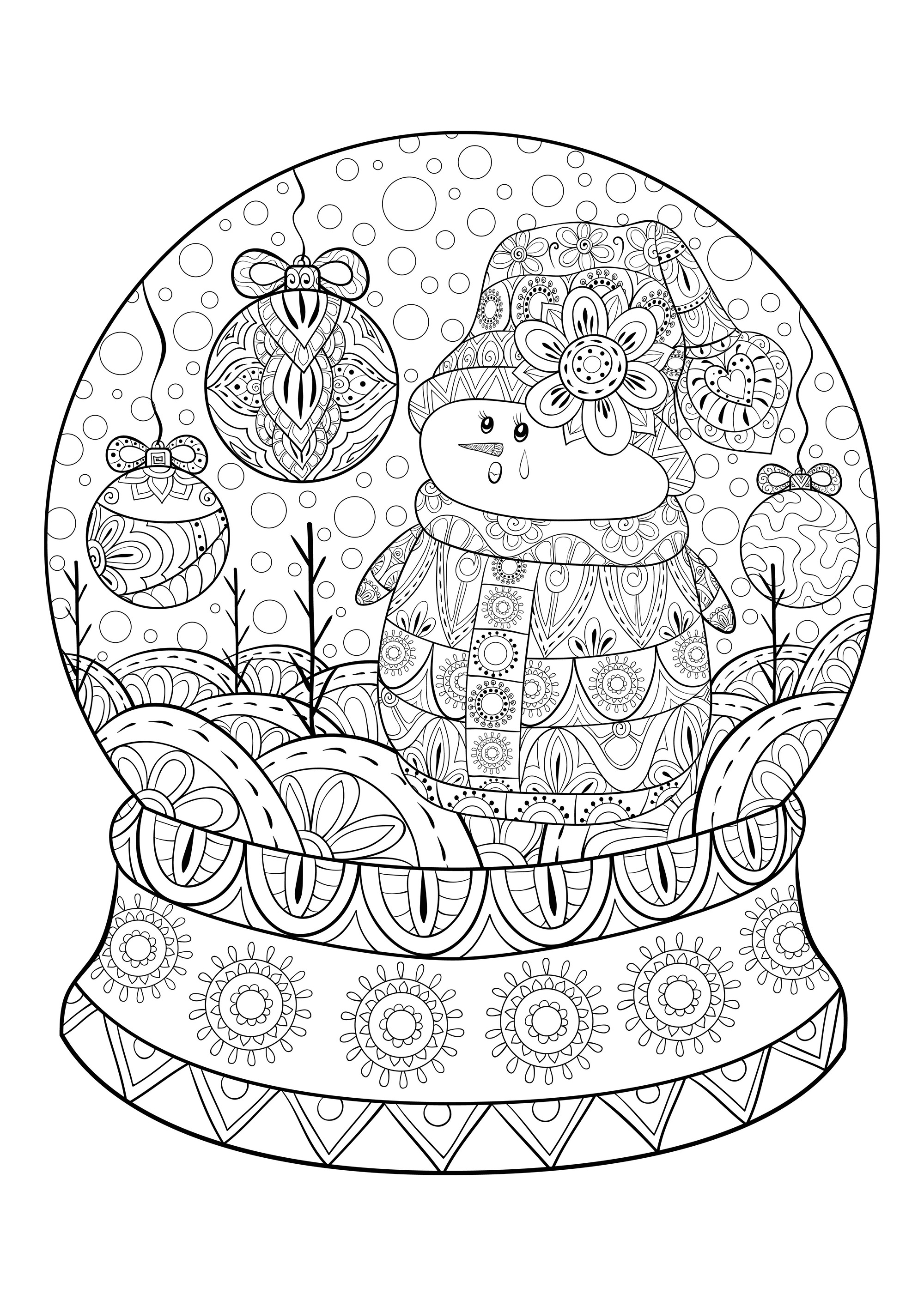 Snowman in a snow globe