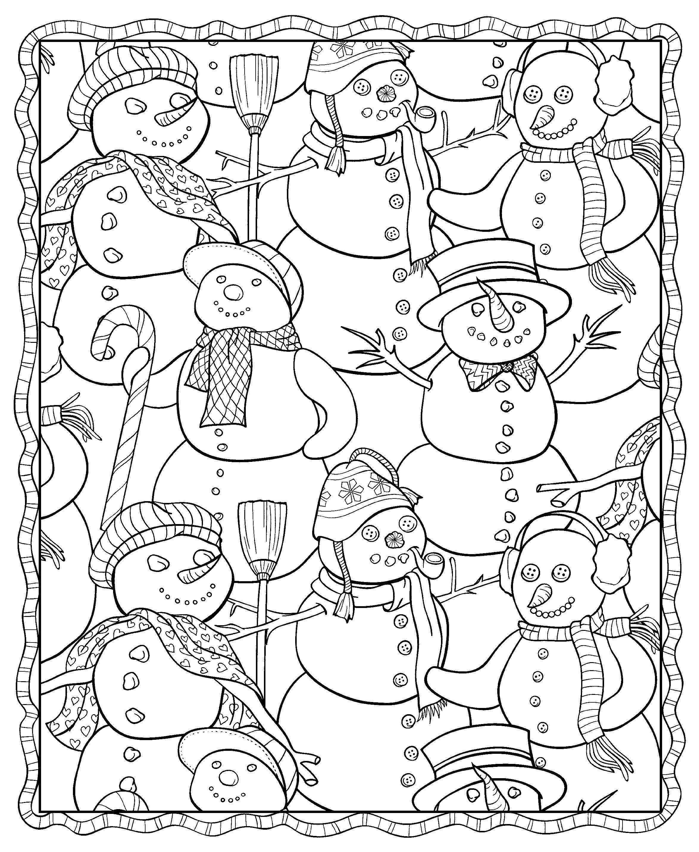 Winter coloring pages for adults