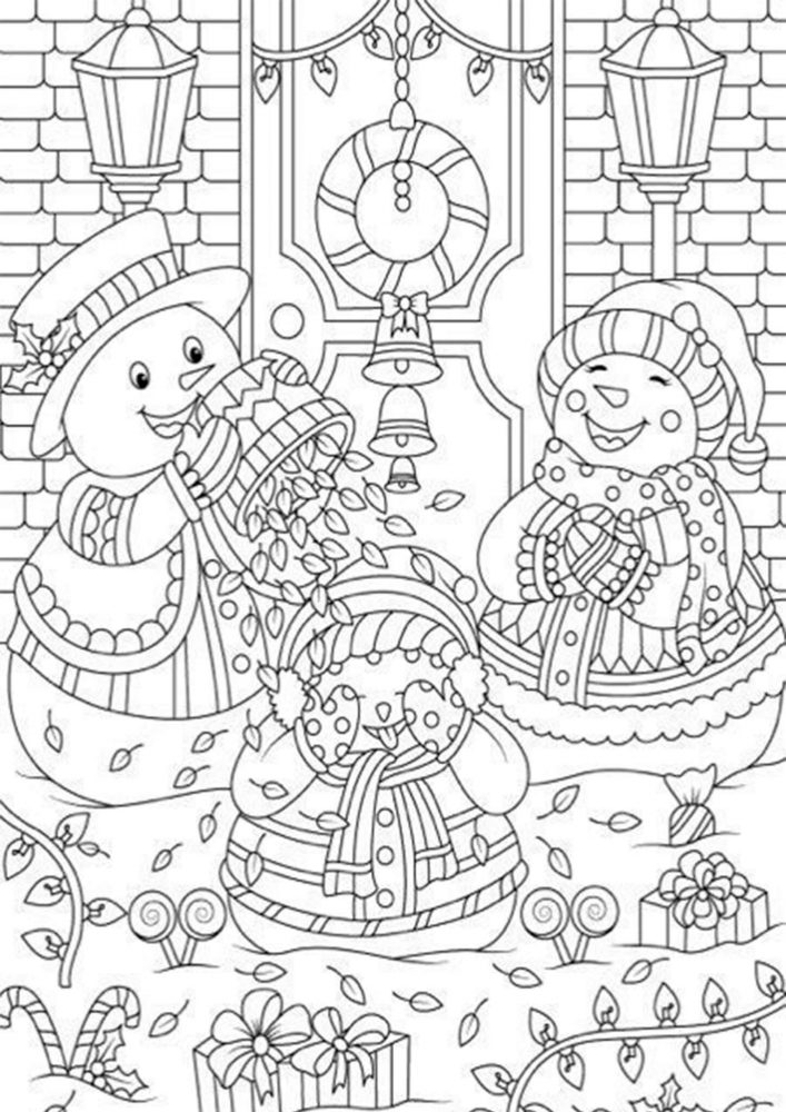 Free easy to print adult christmas coloring pages