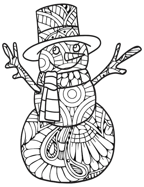 Premium vector christmas coloring page for adult and kids