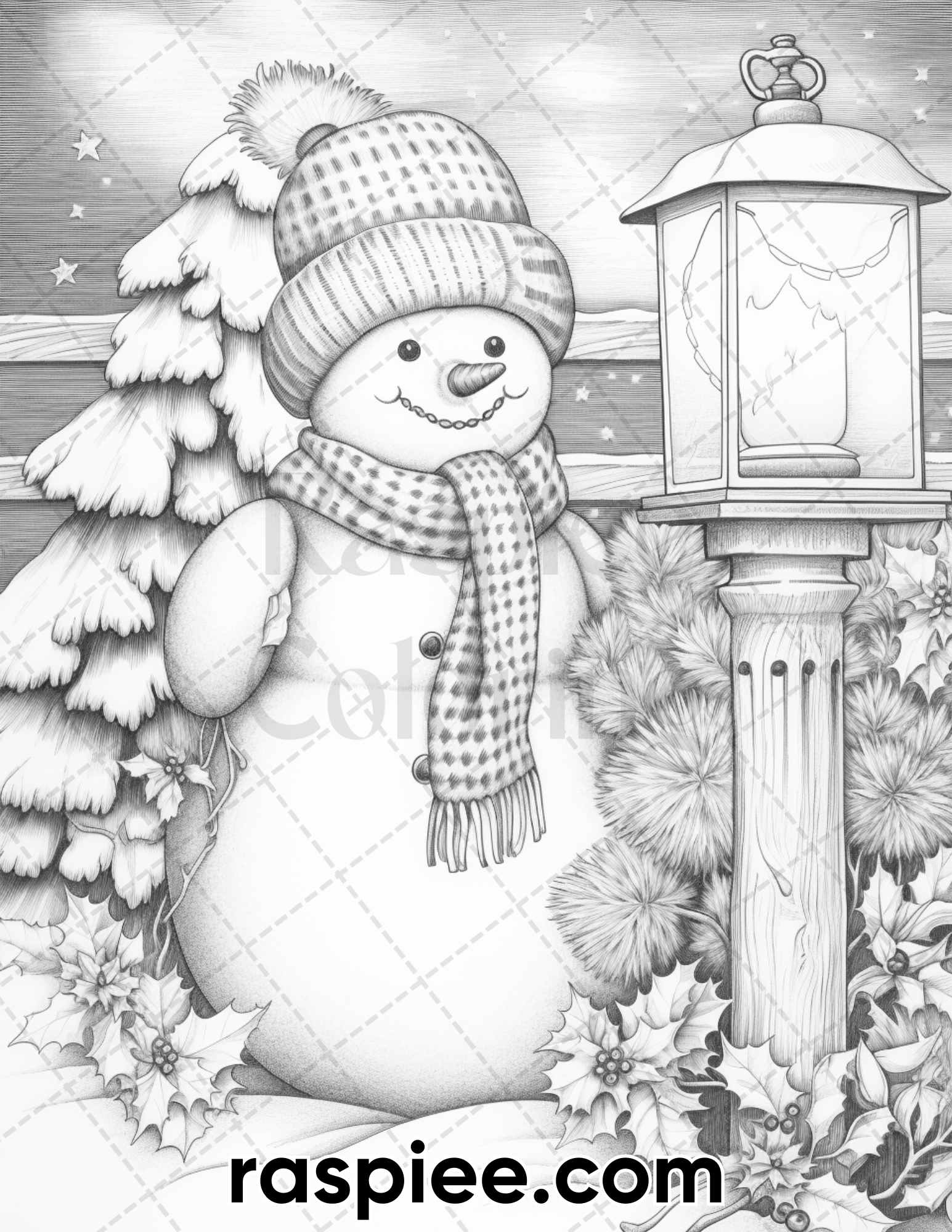 Chistmas snowman grayscale coloring pages for adults printable pdf â coloring