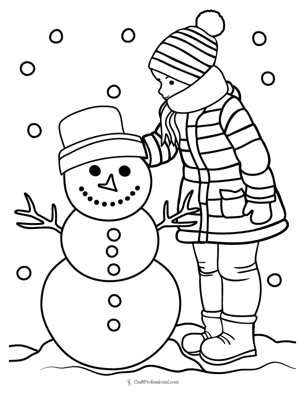 Free snowman coloring pages printable winter fun for kids and adults