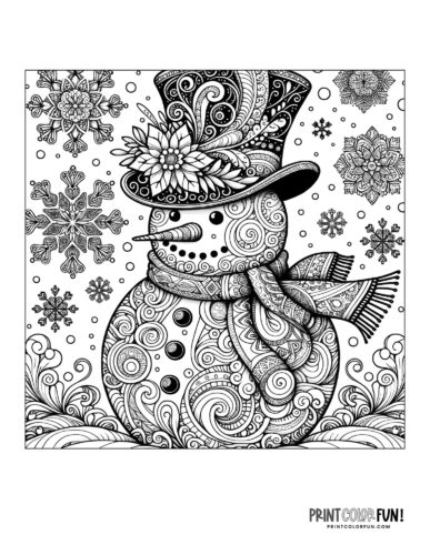 Cool snowman coloring pages plus snowman word search mazes to chill out with at