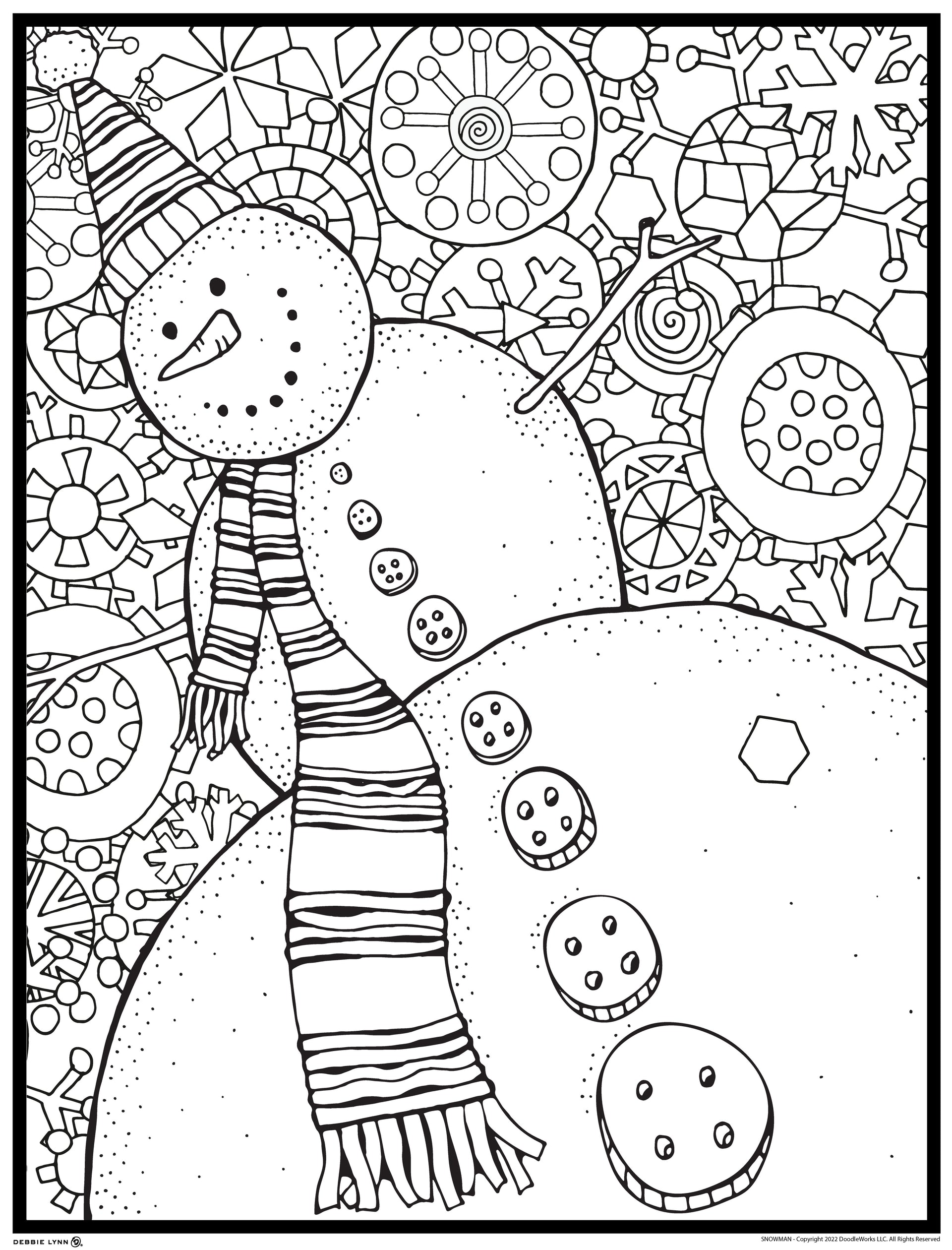 Christmas snowman personalized coloring poster x â debbie lynn