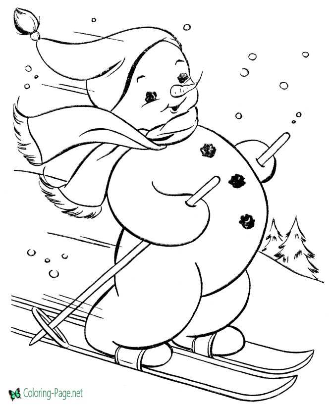 Snowman coloring pages