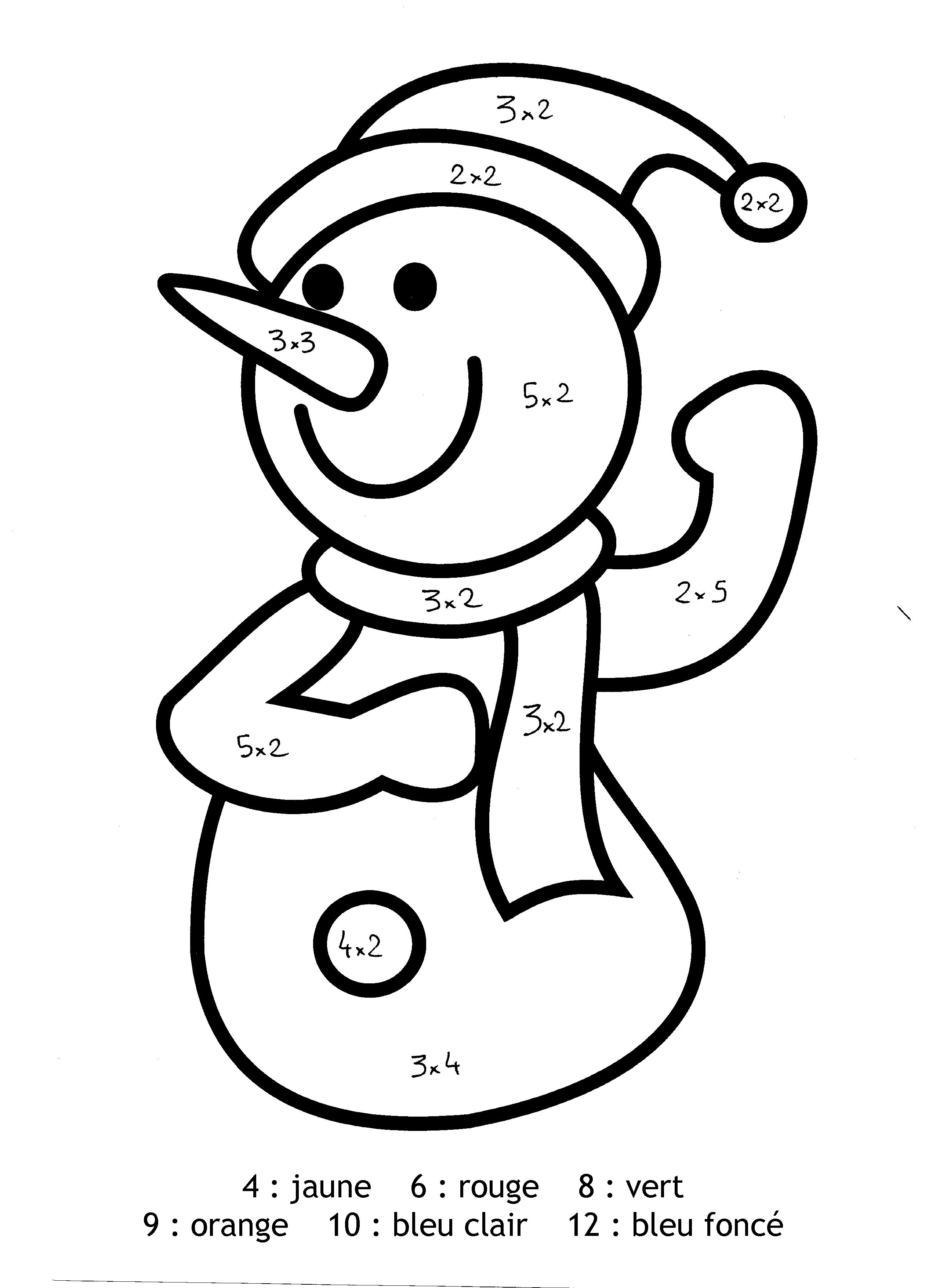 Magic to color for kids snowman