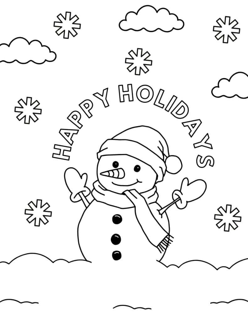 Free printable snowman coloring pages for kids