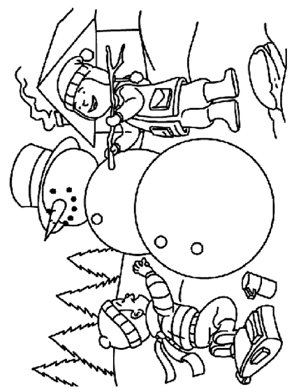 Making a snowman coloring page
