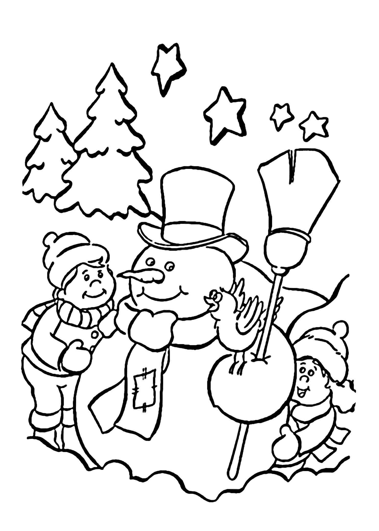 Snowman coloring pages printable for free download