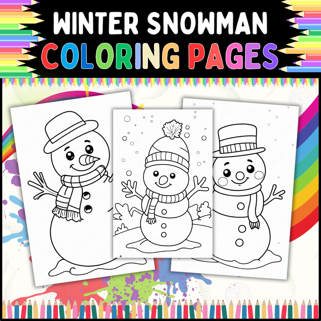Winter snowman coloring pages homeschool classroom and preschool to grades