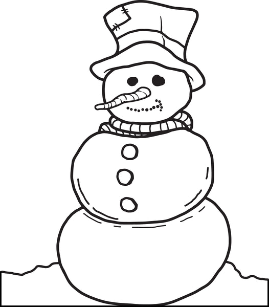 Printable snowman coloring page for kids â