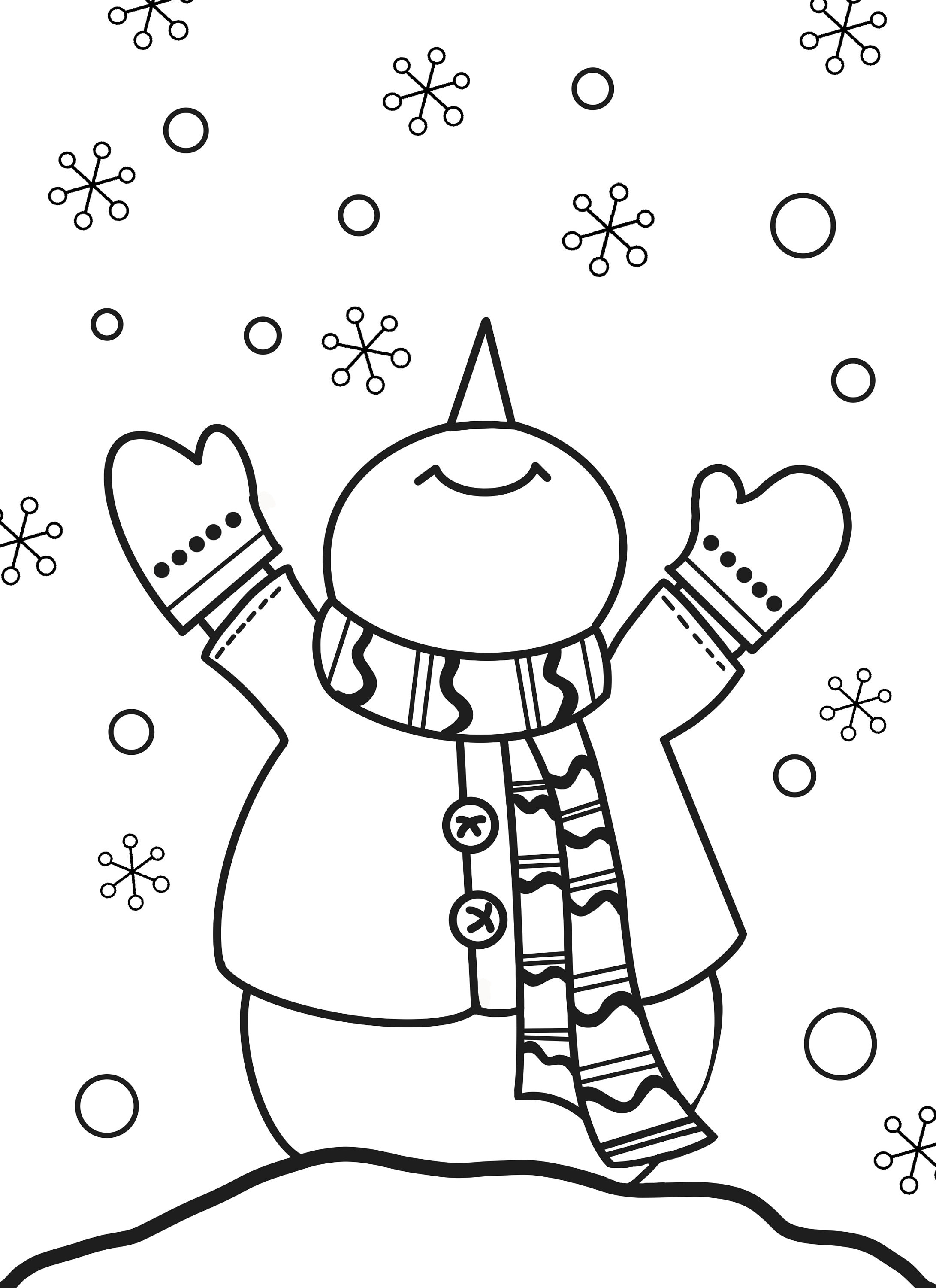 Snowman coloring page downloadable coloring page print and color coloring page for kids and adults digital coloring page christmas fun instant download