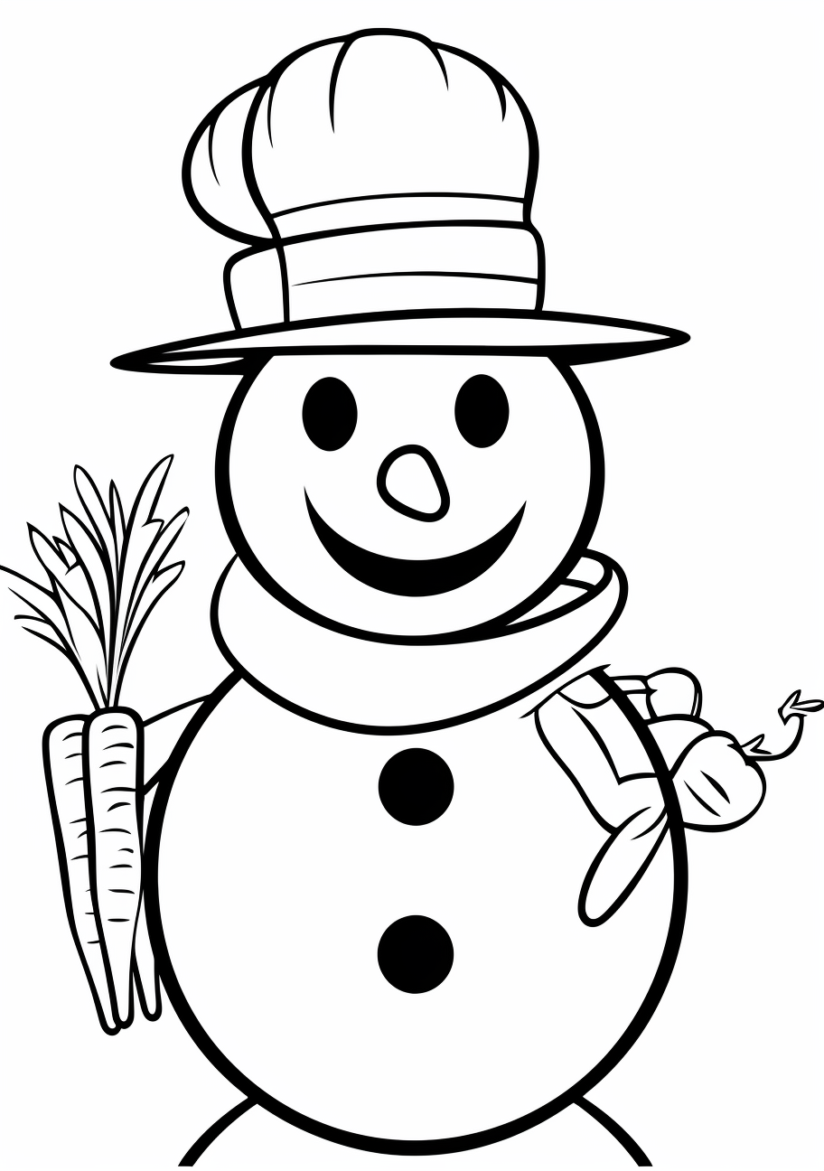 Simple snowman coloring s for kids