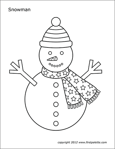 Snowman free printable templates coloring pages