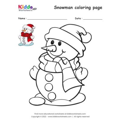 Free printable snowman coloring pages worksheet