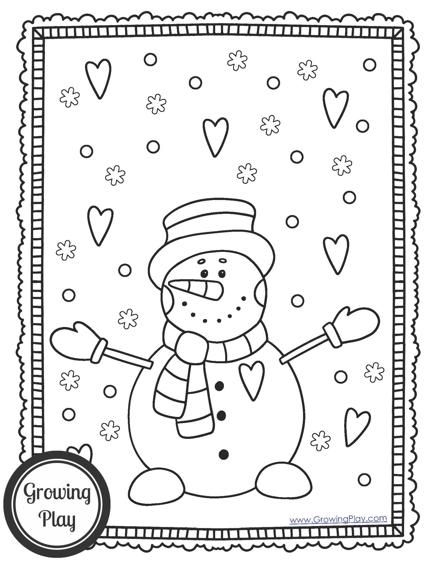 Cute snowman coloring pages