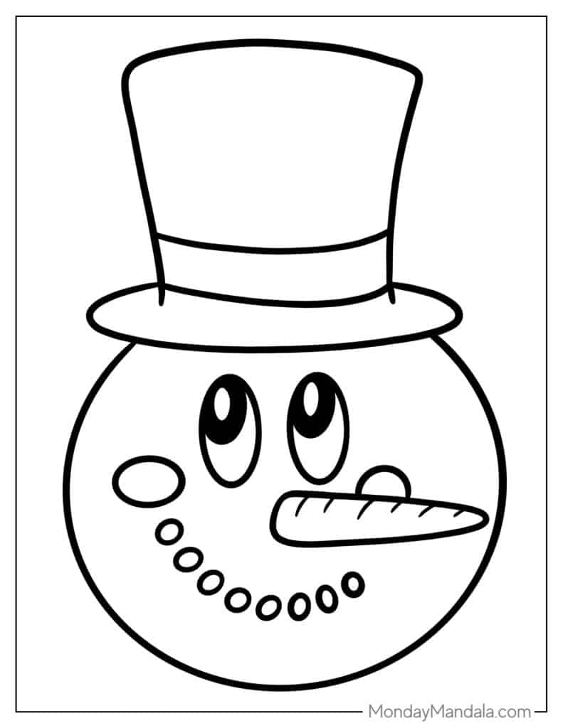 Snowman coloring pages free pdf printables