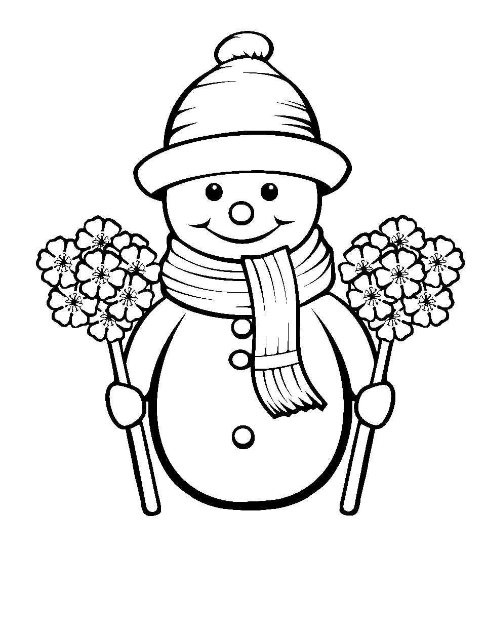 Snowman coloring pages free printable sheets