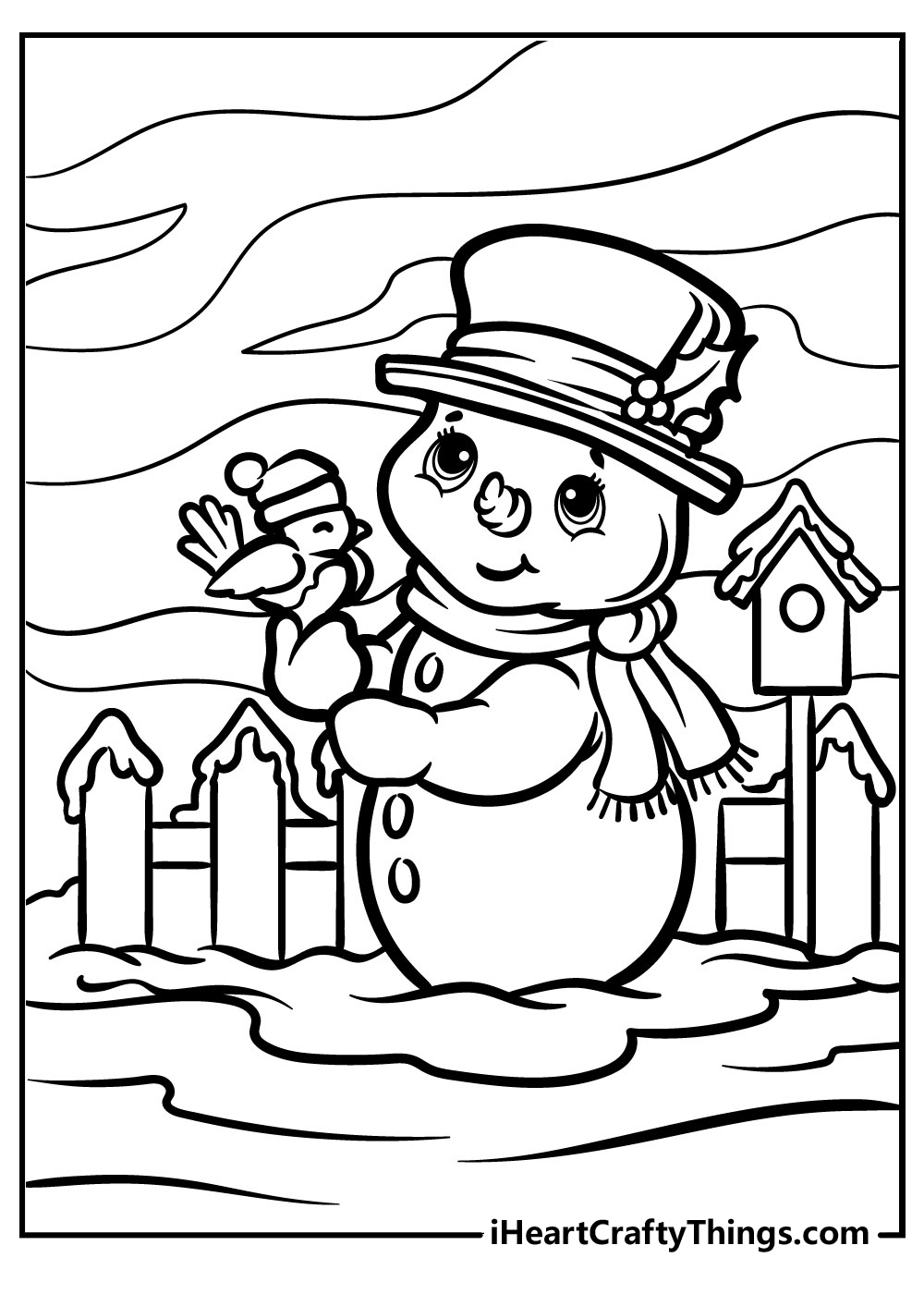 Snowman coloring pages free printables