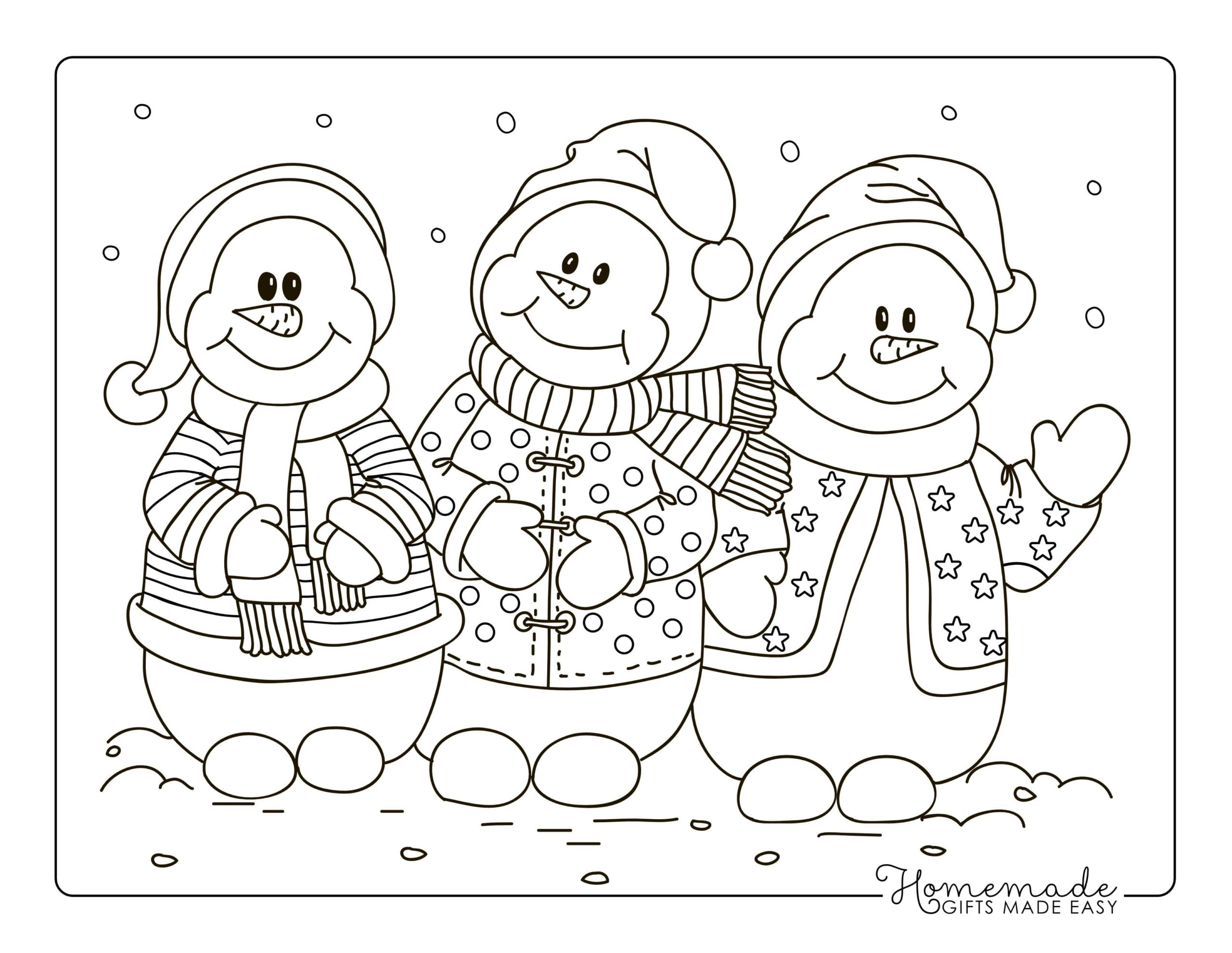 Printable snowman coloring pages anyone can enjoy