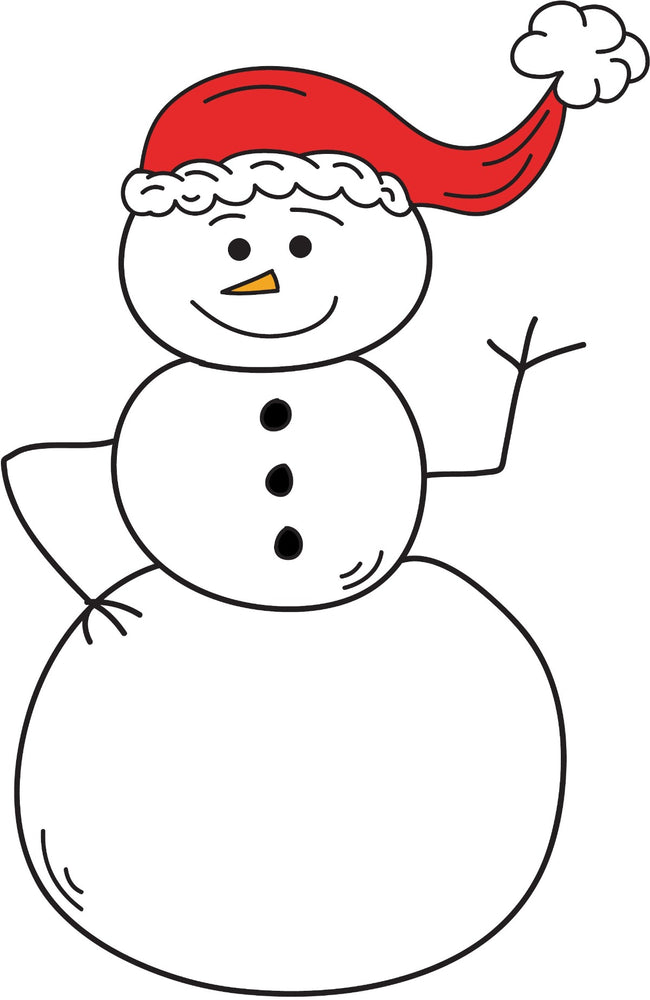 Snowman wearing a santa hat christmas coloring page printable digital â dog and mouse pany