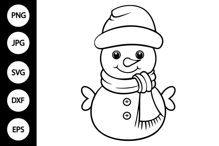 Outline snowman svg coloring page