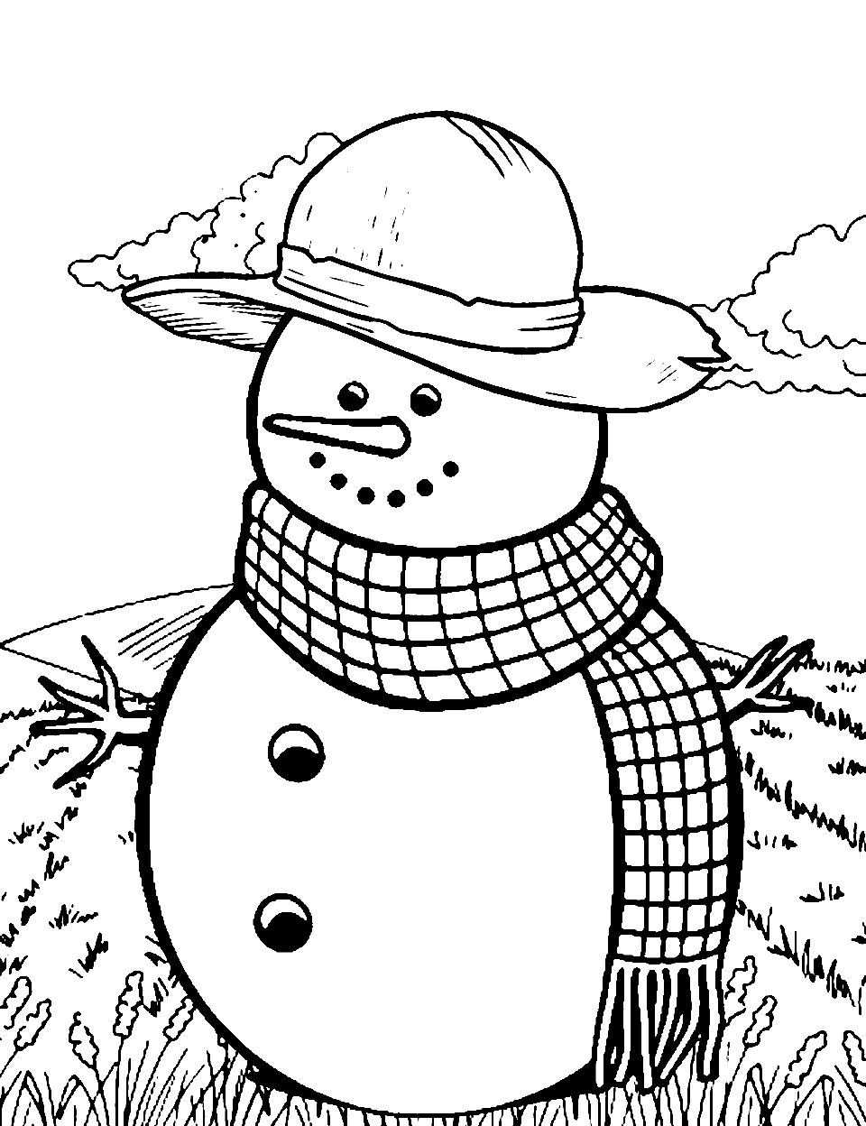 Snowman coloring pages free printable sheets