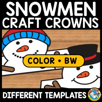 Winter snowman craft crown december activity hat kindergarten prek coloring page