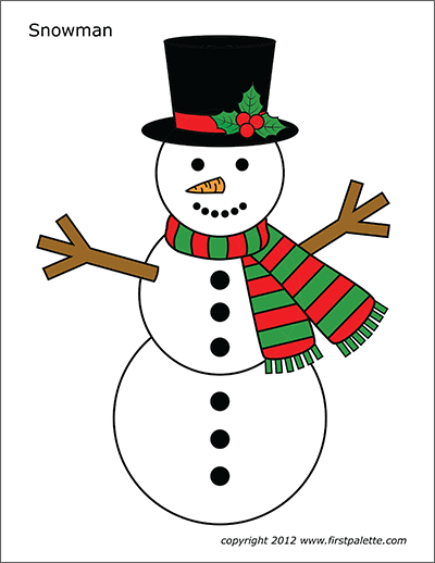 Snowman free printable templates coloring pages