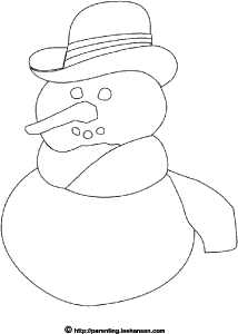 Derby hat snowman coloring page