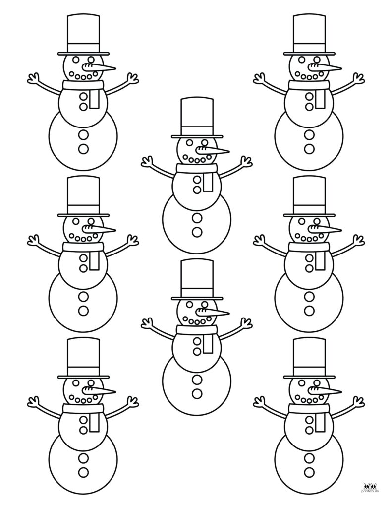 Snowman coloring pages templates