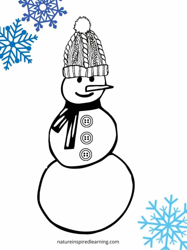 Snowman coloring pages perfect for winter