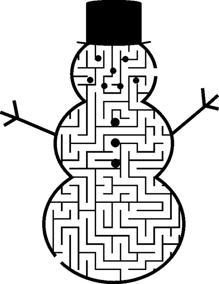 Printable Winter Mazes for Kids