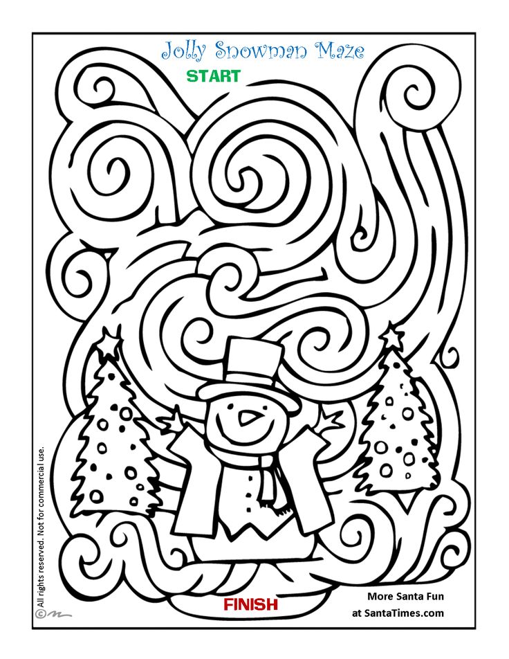 Jolly snowman christmas maze and coloring page christmas maze kindergarten christmas party winter activities for kids