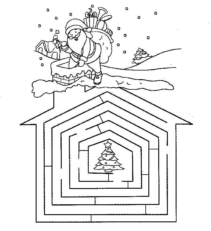 Christmas mazes coloring pages â cristina is painting