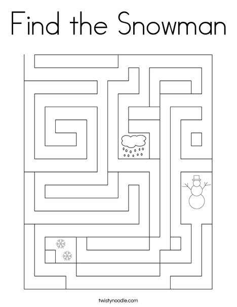 Find the snowman coloring page