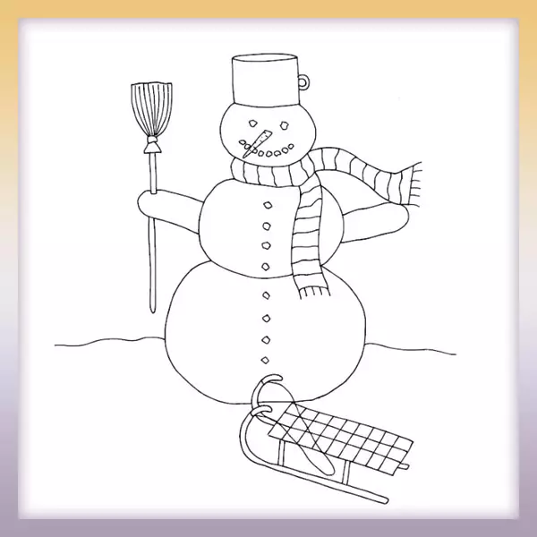 Snowman with sled â