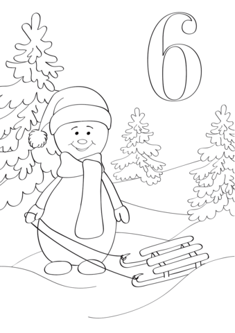 December with snowman and sled coloring page free printable coloring pages