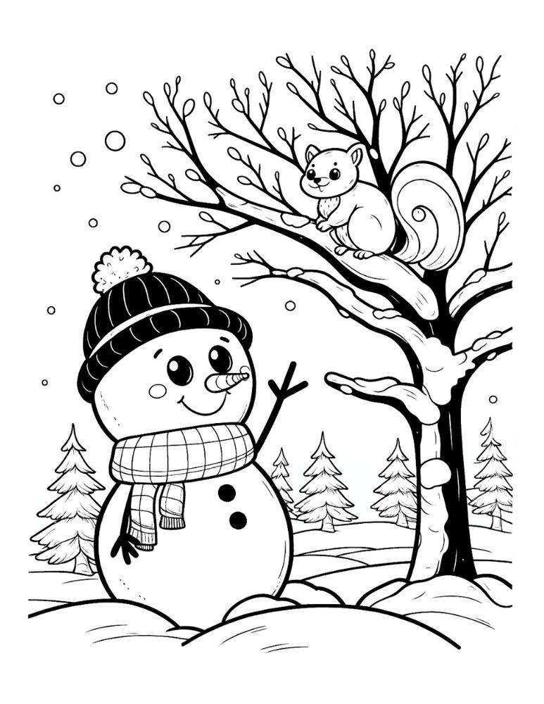 Free winter coloring pages for kids