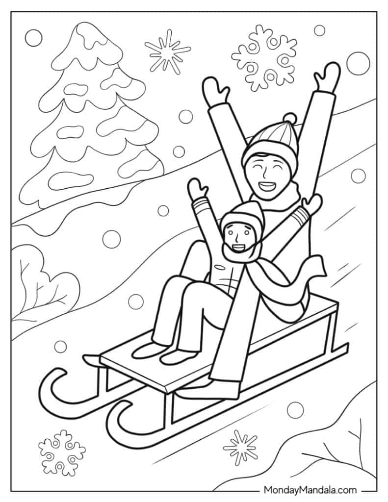 Winter coloring pages free pdf printables