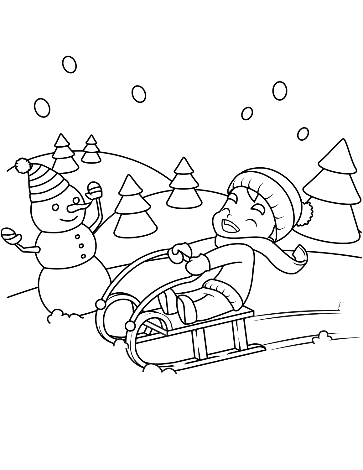 Free printable winter coloring pages for kids